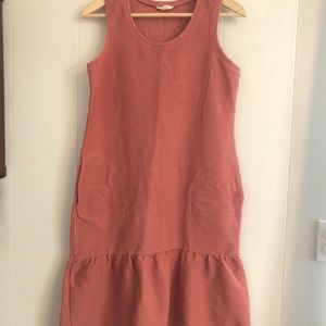 Caslon Pink Coral Peplum Hem Tank Dress with Pockets